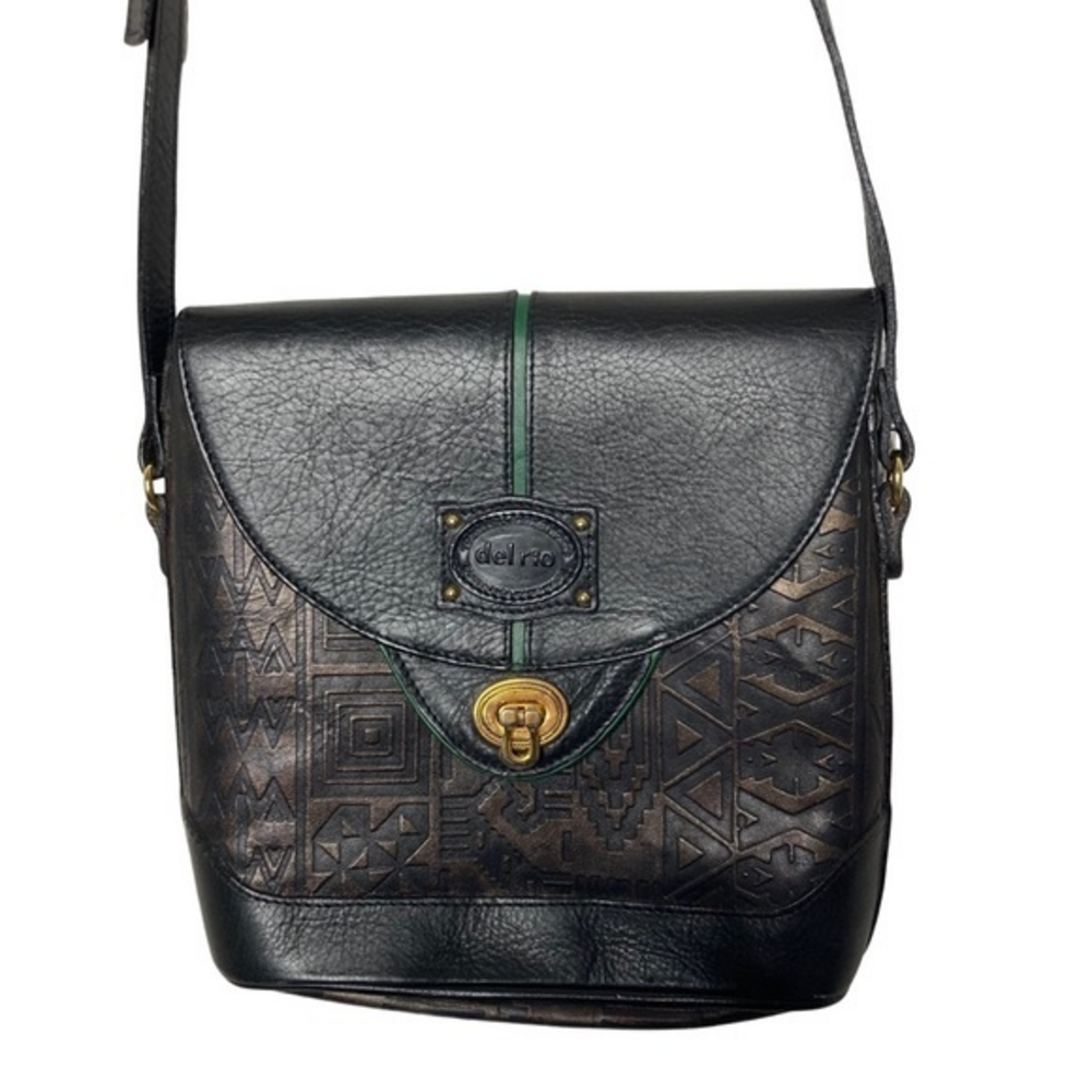 Del Rio‎ Cowhide leather embossed crossbody bag